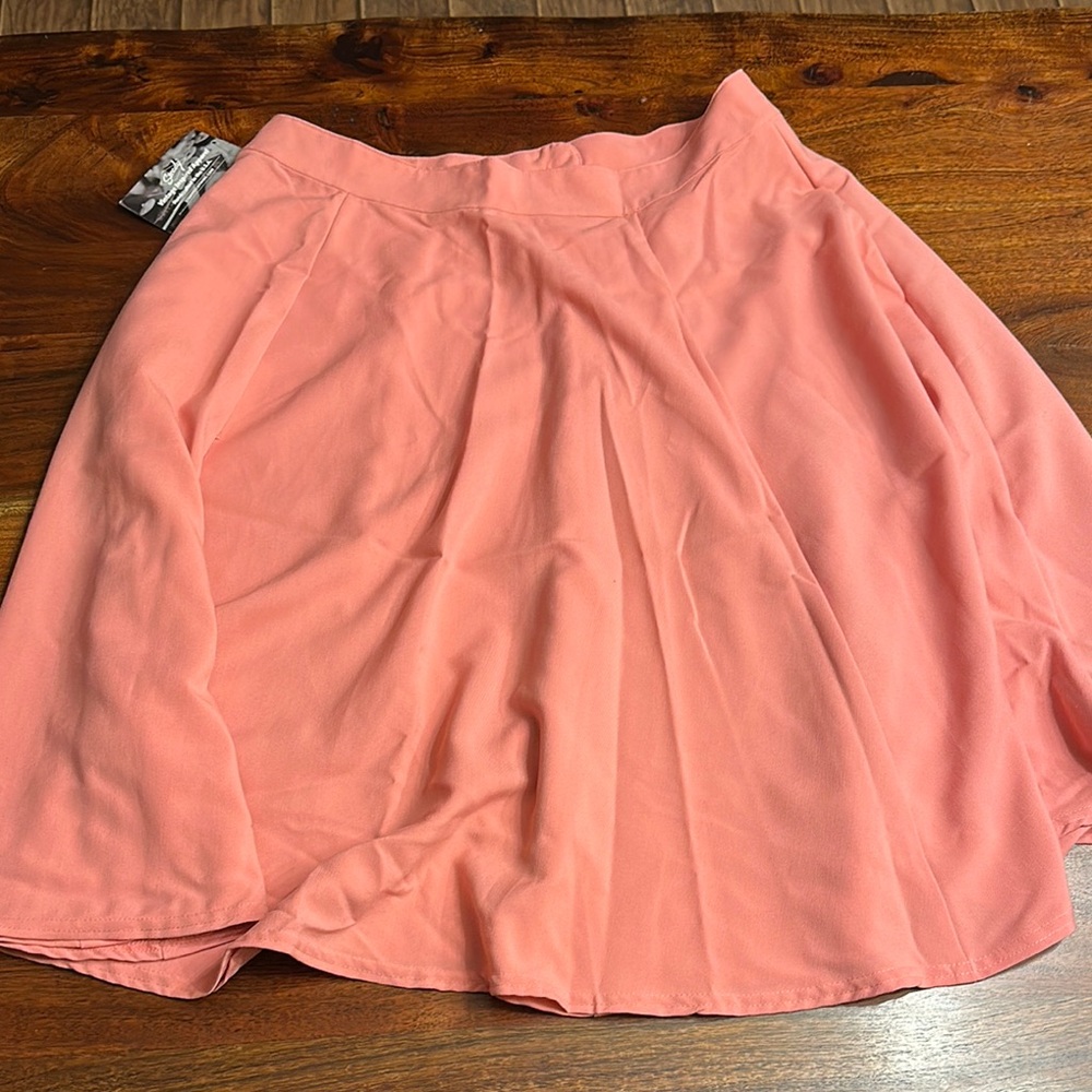 Blush pink, high waist, pocket swing skirt- new with tags!